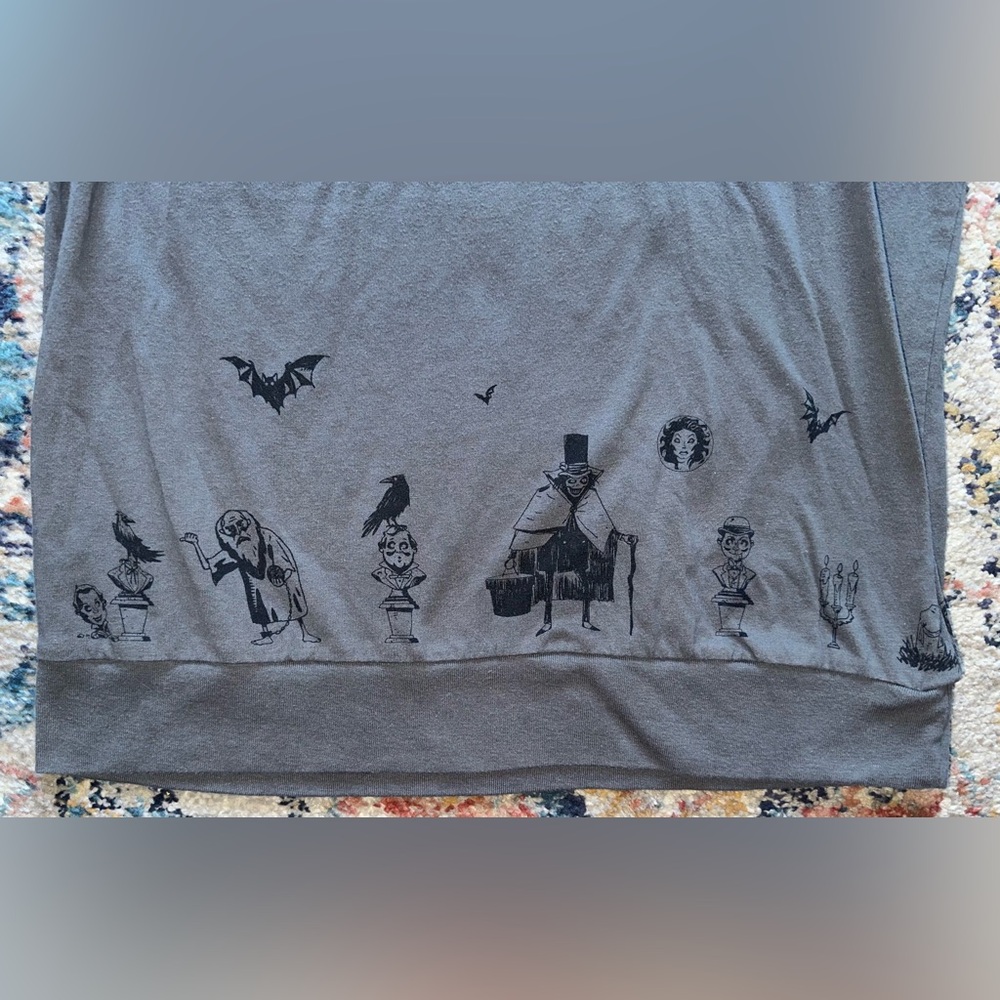 Disney Parks Haunted Mansion Long Sleeve Shirt 👻 | Unisex | Gray | Size M - Picture 4 of 12